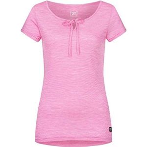 super.natural Comfortabel dames T-shirt met merinowol, W Relax Tee, Crocus Melange