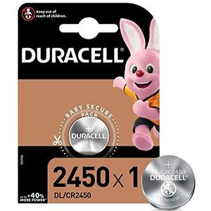 Duracell 2450 lithiumknoopcel, 3 V, 1 stuk, (DL2450/CR2450) voor sleutelhangers, weegschalen en draagbare en medische apparaten