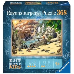Ravensburger - 12954 D EXIT Puzzle Kids as Pirate Adventures - 368 Tegels Puzzel voor kinderen vanaf 9 jaar, kinderpuzzel,Teal/Turquoise green