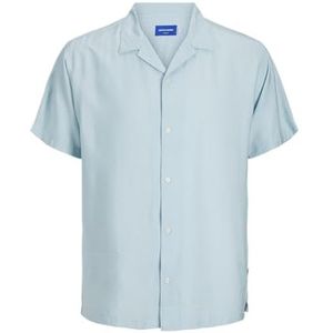 JACK & JONES Jorjeff Marbella Resort herenhemd met korte mouwen, Transparant blauw, L