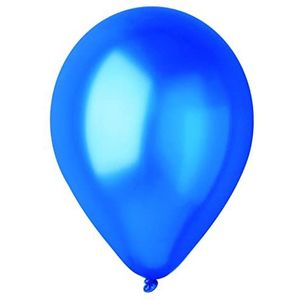 100 stuks parelmoer ballonnen van hoogwaardig natuurlijk latex G120 (Ø 33 cm / 13 inch), parelmoer blauw