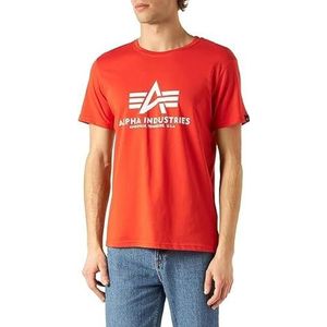 ALPHA INDUSTRIES T-shirt met print op de achterkant, Wit/Rood