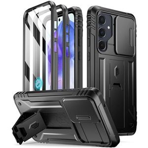 POETIC Revolution Samsung Galaxy A55 5G hoes, schuifcamerahoes, robuust en schokbestendig, met standaard, zwart