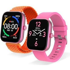 DCU TECNOLOGIC - Smartwatch Los Angeles - Montre intelligente - Comprend 2 sangles : silicone et nylon - Écran tactile TFT 1,8'' - 22 modes de sport