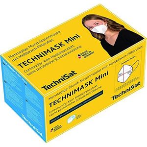TechniSat TECHNIMASK Mini - Set van 5 gemeenschapsmaskers voor kleine, smalle gezichten (mond- en neusmasker, meerlaags masker van hoogwaardig vlies, gemaakt in Duitsland), 5 stuks