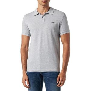 GANT Slim Shield SS Pique Poloshirt, korte mouwen, piqué shield, slim, grijs.