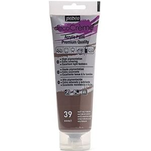 Pébéo Acrylverf, crèmekleurig, voor decoratie, parelmoer-afwerking, 120 ml, kelpbruin