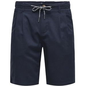 Onsleo Linen Mix 0048 Short, bleu marine, M