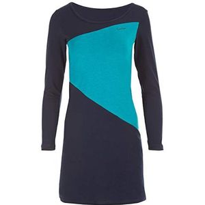 WINSHAPE Wk3 Casual mini-jurk voor dames, met inzetstuk in contrasterende kleur, Urban Style, sport, vrije tijd, nachtblauw/petrol