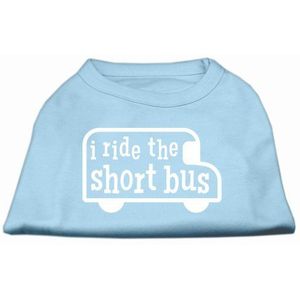 Mirage Pet Products I Ride The Short Bus Zeefdruk hemd, maat M, babyblauw