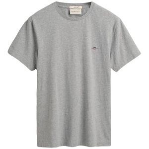 GANT Slim Shield Ss T-shirt met korte mouwen Shield Slim Fit Heren, grijs.