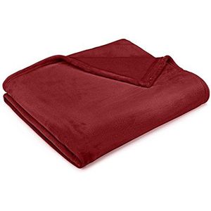Amazon Basics Pluche deken, Fluwelen touch, voor slaapkamer, bordeauxrood, 168 x 229 cm