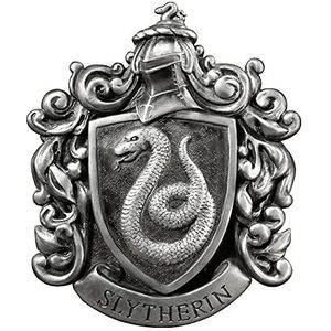 The Noble Collection Harry Potter Slytherin Crest Wall Art - 11 inch (28 cm) Elegante zilveren hars muurplaat - Officieel gelicentieerde filmset filmrekwisieten geschenken
