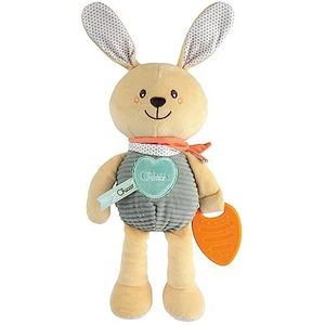 Chicco Mijn eerste zachte pluche konijn met bijtring en geluiden, speelgoed voor baby's en pasgeborenen, neutrale kleuren, vanaf de geboorte