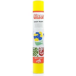 Siser Easy Puff Thermotransfer-vinyl, geel, 50 x 30 cm, thermovinyl met 3D-effect, compatibel met snijplotter