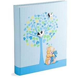 Mareli Fotoalbum voor geboorte voor kinderen, 20 x 25 cm, levensboom, hemelsblauw, met zilver