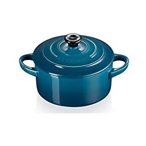 Le Creuset Mini-braadpan van keramiek, rond, 250 ml, groenblauw, 71901106420100