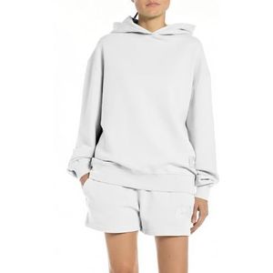 Replay W3704E Sweatshirt met capuchon voor dames, 001 Wit