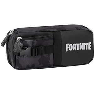 FORTNITE - Schooltas, handtas met georganiseerde binnenkant voor de basisschool, middelbare en hogere school, met ritssluiting en bevestigingslus voor rugzak, rechthoekige behuizing, zwart