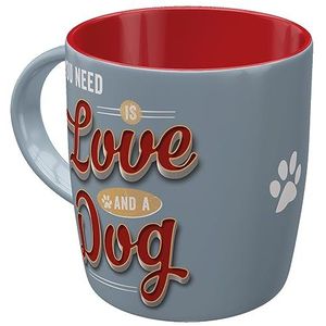 Nostalgic-Art Retro koffiemok 330 ml hondenpootmotief - Love Dog - cadeau-idee voor hondenbezitters keramische mok vintage design met spreuk