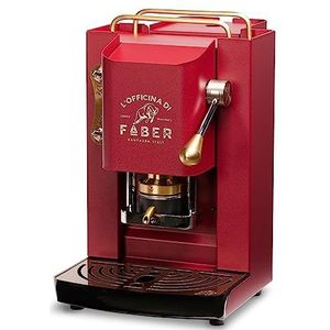 FABER COFFEE MACHINES Pro Deluxe Macchina da Caffè Cialde 44 mm Cherry Red Ottone