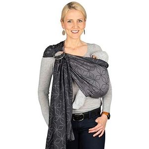 Hoppediz Ring-Sling baby draagdoek heupdrager buikdragen pasgeborenen vanaf de geboorte 100% biologisch katoen geïllustreerde draaghandleiding Malmö stone