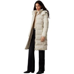 Calvin Klein Jeans Monologo Non Down Long Puffer J20j224104 Donsjack voor dames, Grijs (Pelikaan)