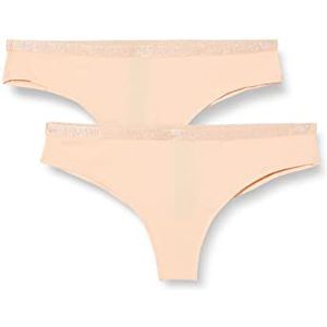 Emporio Armani Dames Bikini Ondergoed Apricot XL Set van 2, Abrikoos