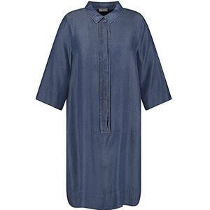 Samoon 280005-21010 jurk, donkerblauw denim, 52 dames, donkerblauw denim, 52, donkerblauw denim