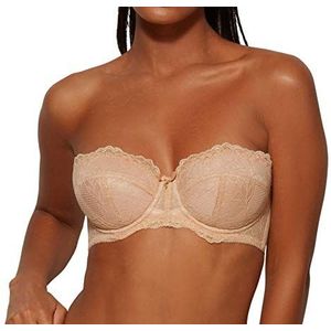 Gossard Superboost kanten strapless beha voor dagelijks gebruik, hoofdband, dames, beige (nude) 90F (maat fabrikant: 34E), Beige (Nude)