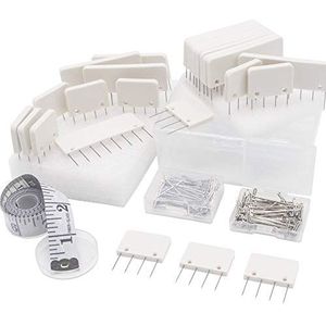 LAMXD Pin Kit, Knit Blocking Combs – 25 kammen voor het blokkeren van breien, haken, kant of naaldprojecten – 100 T-pinnen – voor het breien van blokkeermatten en haken