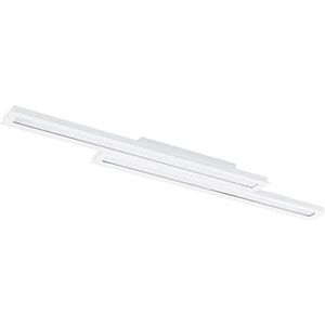 Eglo Connect Saliteras-C Led-plafondlamp, 2 lichtpunten, gemaakt van staal en witte kunststof, kleurtemperatuurverandering (warm, neutraal, koud), RGB, dimbaar, L 116 cm,wit