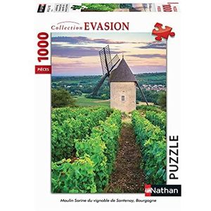 Nathan - Puzzel voor volwassenen - puzzel N 1000p - molen uit de wijnwijnwijnstokken van Santenay, Burgund - volwassenen en kinderen vanaf 14 jaar - hoogwaardige puzzel - landschappen - 87254