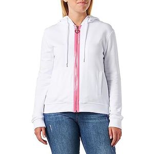 Love Moschino Veste à capuche zippée pour femme, Blanc optique., 40