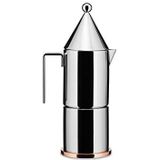 Alessi 90002/3 la Conica espresso-koffiezetapparaat van roestvrij staal 18/10, met koperen bodem, 3 kopjes, gepolijst