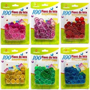 Lotoquine - 100 magnetische lotto-speelstenen – willekeurige kleurkeuze