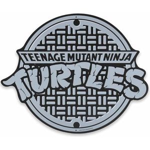 Open Road Brands Ronde metalen wandbord met TMNT logo Ninja-schildpadden voor kinderkamer of herengrot