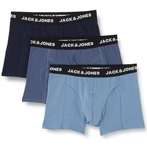 JACK & JONES Jacsolid Trunks Boxershorts voor heren, 3 stuks, Navy Blazer / Pack: Vintage Indigo - Coronet Blue