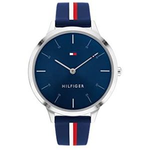 Tommy Hilfiger Analoog kwartshorloge voor dames met rode siliconen band - 1782499, Navy Blauw, Riem