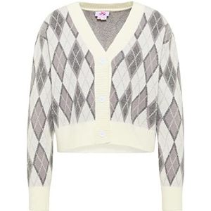 LIBBI Cardigan pour femme, Laine blanche, multicolore, M-L