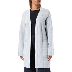 SIDONA Cardigan en tricot ouvert pour femme, gris, XL-XXL