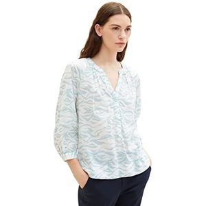 TOM TAILOR Damesblouse, 31282 - Blauw Small Wavy Design