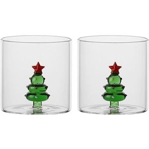 THUN - Lot de 2 verres avec arbre surprises de Noël