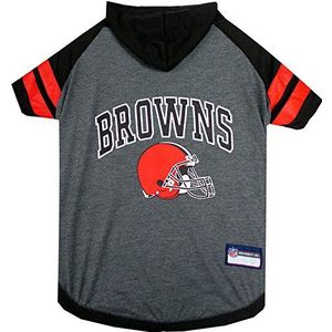 Pets First Cleveland Browns T-shirt met capuchon, maat M