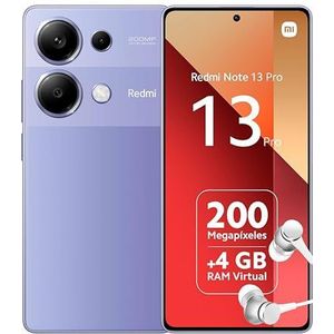 Xiaomi Redmi Note 13 Pro 4G Smartphone + hoofdtelefoon, 2,2 GHz 8 GB + 256 GB paars (BE versie + 2 jaar garantie)