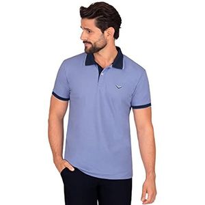 Trigema poloshirt slim fit heren, Navy Blauw