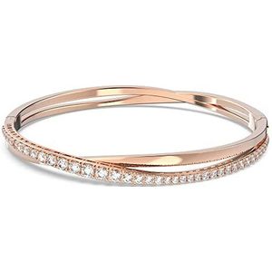 Swarovski Twist armband, Wit, Roségoudkleurige toplaag
