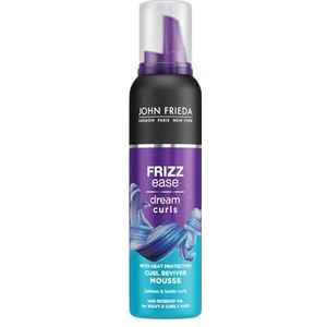 John Frieda Frizz Ease Dream Curls Curl Reviver Mousse voor Pluizig Haar - 200 Milliliter - Met Abessijnse Olie - Voor Veerkrachtige, Gedefinieerde Krullen