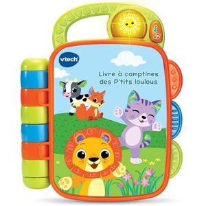 VTech - Boek met kinderliedjes van de P'tits Loulous, babymuziekboek met draaggreep, 4 traditionele rijmpjes om te dansen en 4 geïllustreerde pagina's, cadeau voor baby's vanaf 6 maanden - inhoud in