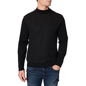 Pierre Cardin Turtleneck trui met vlechtstructuur, zwart.